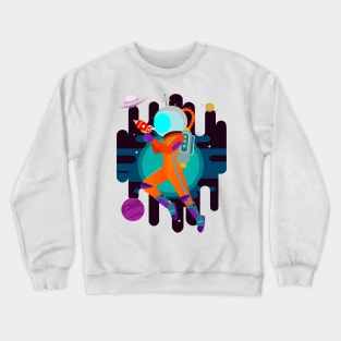 Orange space explorer astronaut Crewneck Sweatshirt